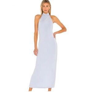 Jonathan Simkhai evening gown Dress blue mock neck sexy size S Raine Midi sky